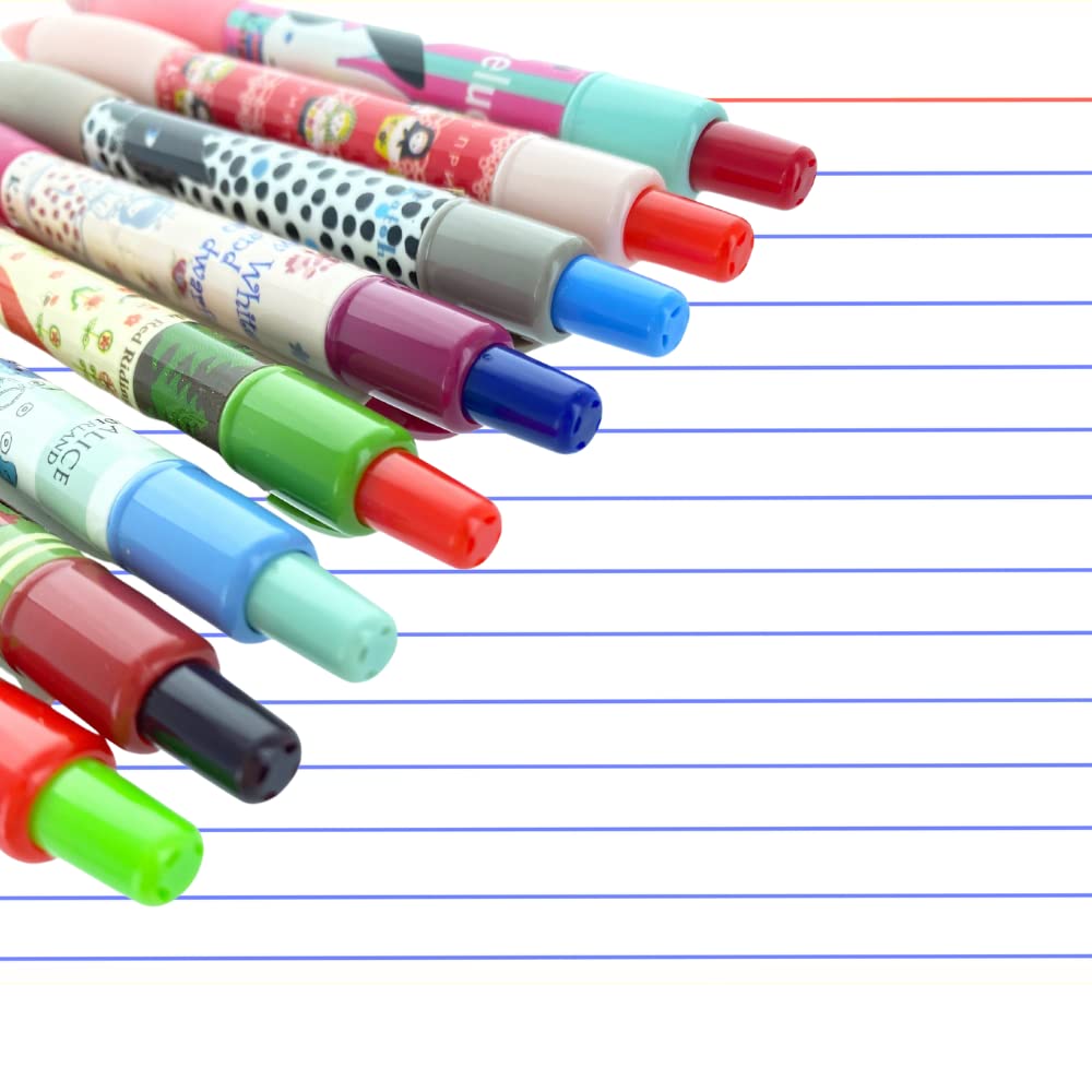 Shinzi Katoh Retractable Ballpoint Pens with rubber Grip, Cute Fairy Tales Characters Pens (Mix of 8 design Pens.) - Image 4