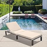 MAGIC UNION Outdoor Chaise Lounge Patio Adjustable Wicker Chaise Lounge with Cushions Pool Chair Lounges Beach Chairs Lounge Chairs for Outside Clearance Tanning Pool Loungers for Yard