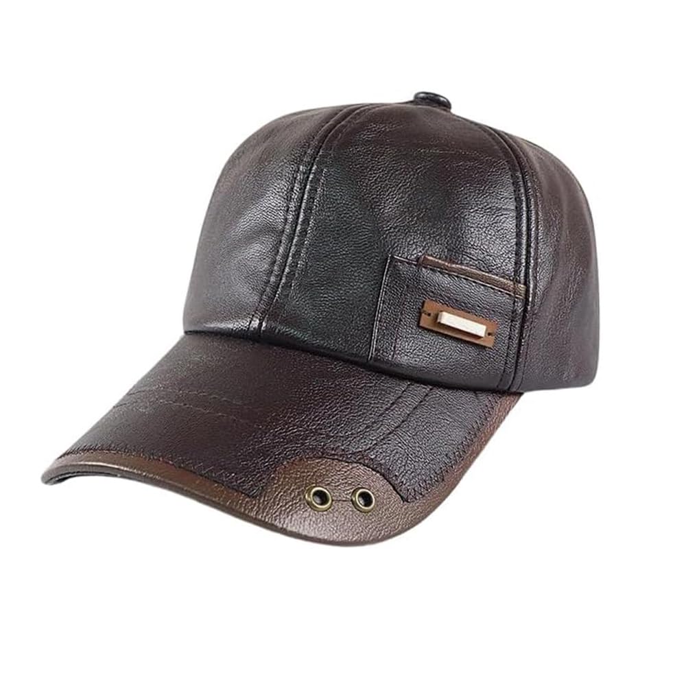 Gorras de béisbol de piel cálida, para hombre, forro polar, ajustable, para otoño e invierno al aire libre
