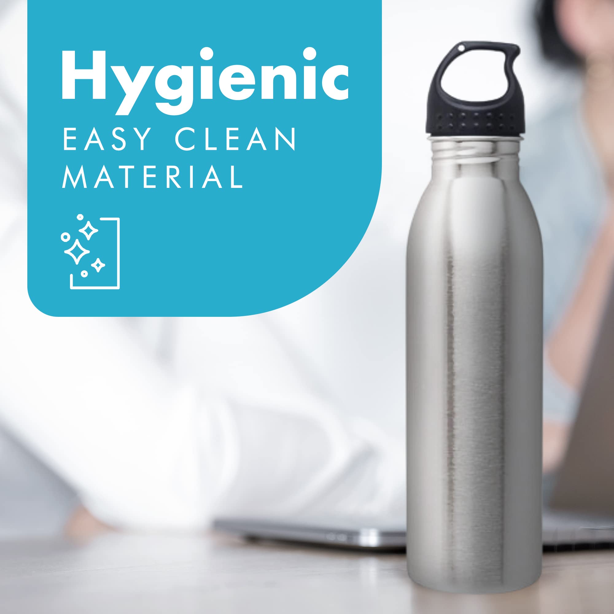 Simply Green Edelstahl-Wasserflasche 750 Ml – Marineblau, BPA-frei, Breite Öffnung Für Eiswürfel