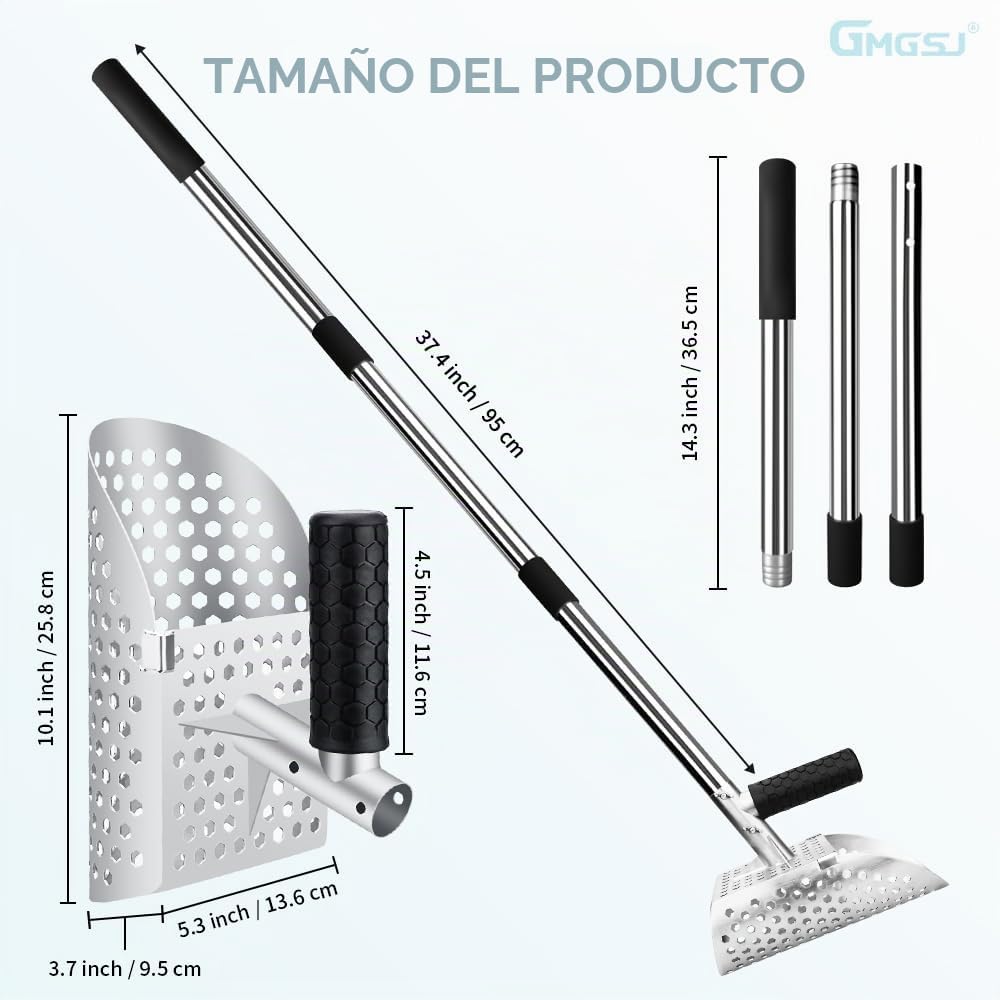 Cuchara de arena resistente para detección de metales, búsqueda del tesoro de visualización de playa, palas de arena, accesorios de detección de detector de metales y herramientas de