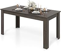 Vista 10 de Giantex Mesa de comedor para 6, mesa de cocina rectangular con capacidad de 330 libras, estructura estable, 63 pulgadas de largo x 31.5 pulgadas