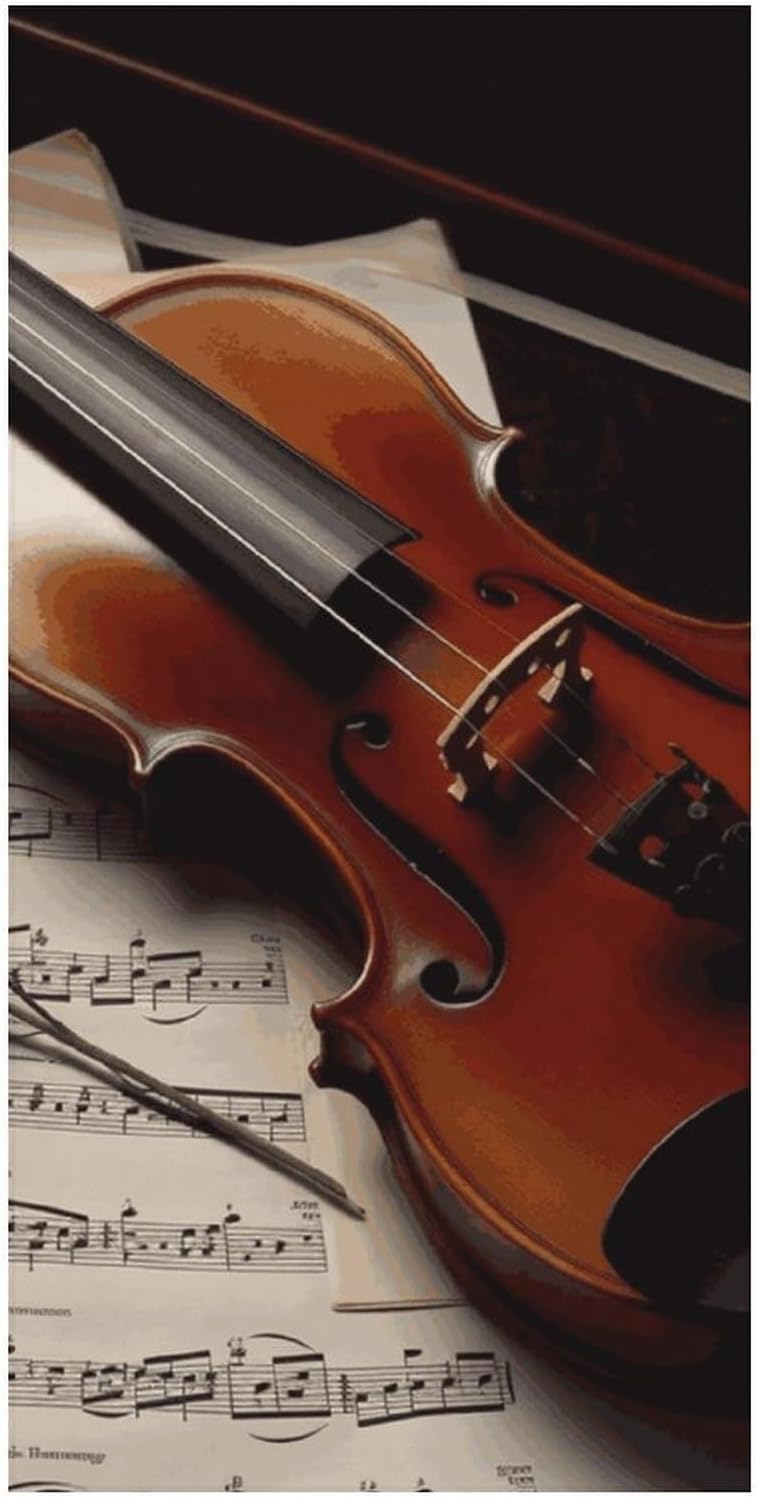 Violin Sheet Music Beach Towel 31"x63" Oversized Lightweight Towel for Adults, Travel, Pool, Gym & Sports Sand-Free Quick-Dry Bath Towel - Beach Essentials Accessories Vacation Gift image 3