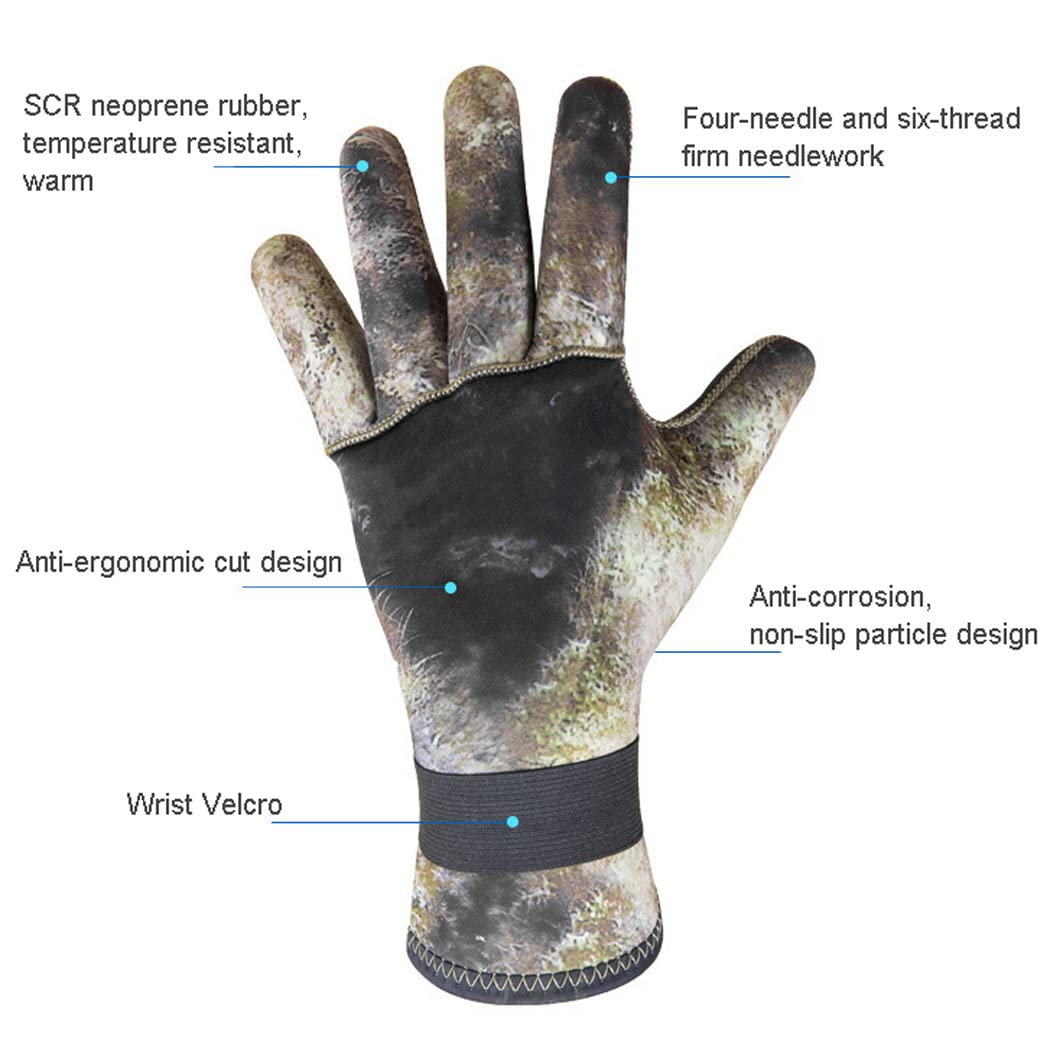 LANGWEI Guantes De Neopreno De 3 Mm, Guantes De Neopreno con Gránulos De Goma, Guantes De Buceo Térmicos Flexibles para Esnórquel, Remo, Surf, Kayak, Pesca