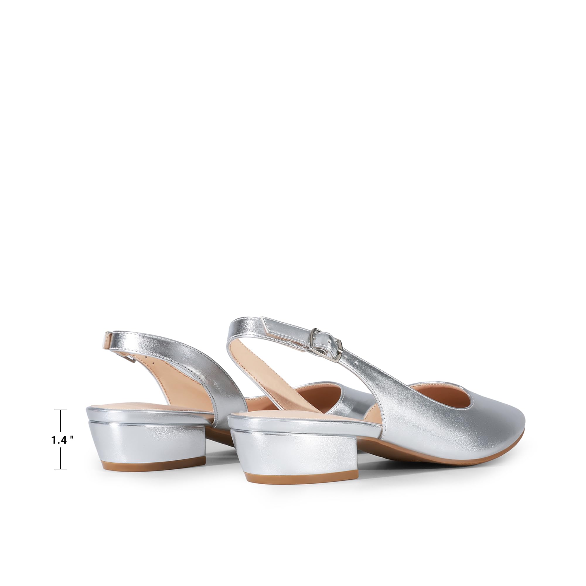 DREAM PAIRS Scarpe da donna con tacco basso a blocco, punta chiusa, cinturino alla caviglia, eleganti décolleté eleganti per matrimoni e feste