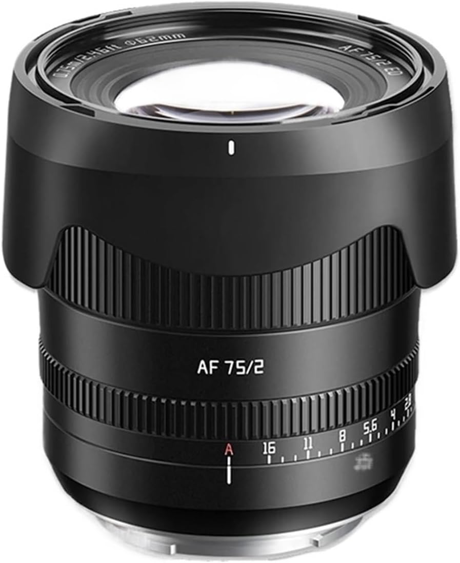 Lens， Compatible for Sony E-Mount A6400 A7RIII ZVE-10 FX30 75mm F2 Full Frame Auto Focus Portrait Lens Z Z5 Z6 ZFC L(AF 75mm F2 Black,E-Mount(FE))