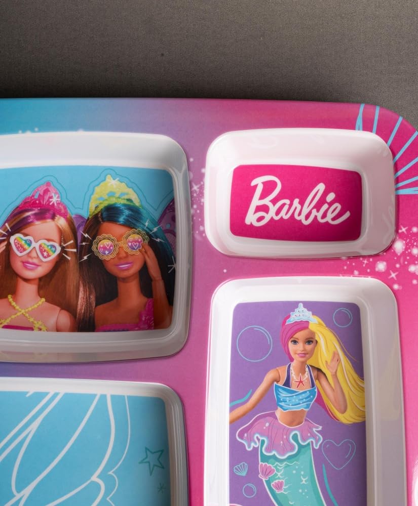 Superware Barbie 5 Section Melamine Plate for Kids Angle Design