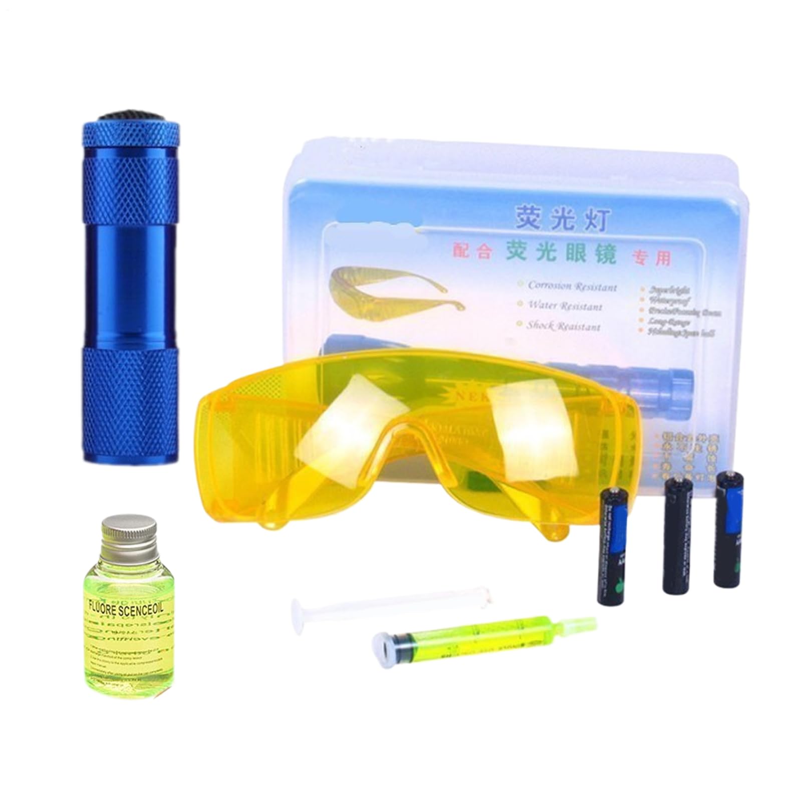 Kit De Détecteur De Fuite pour Climatisation Auto | Lampe Torche De Test De Fuite pour Climatiseur - Testeur De Fuite Polyvalent Et Efficace pour Voitures Et Appareils De Congélation