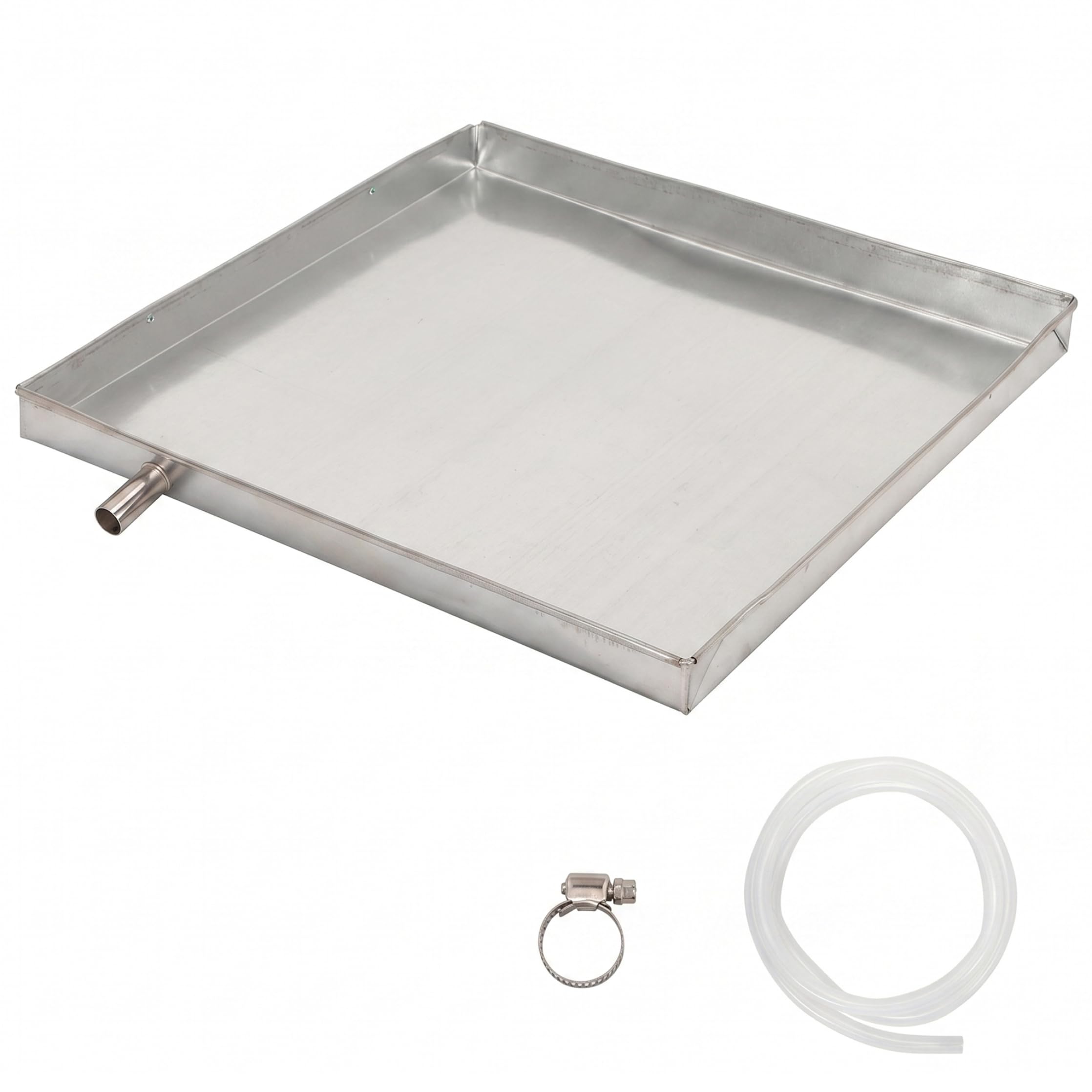 Wilafury Air Conditioner Drip Pan, Square Drain Pan with Hose, Leakproof Outdoor Ac Water Collector Tray for Condensation and Portable Use