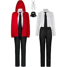 Anime Chainsaw Man Power Cosplay Costume with Necklace Manga Carnival Uniform Outfits Hooded Jacket Gift for Manga Lovers Props for Adults Suitable for Stage Play, Anime Expo