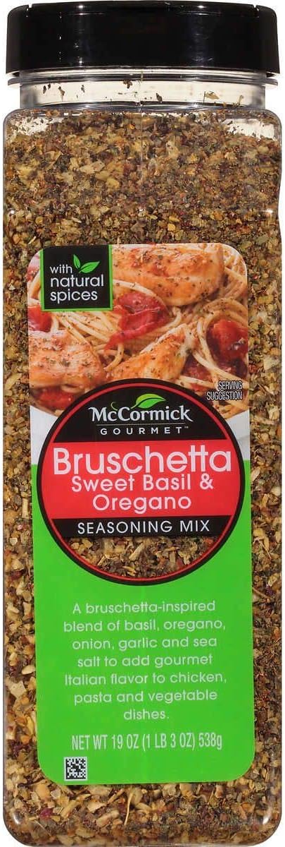Gourmet Bruschetta seasoning mix, sweet basil & oregano, 19-oz., plastic shaker