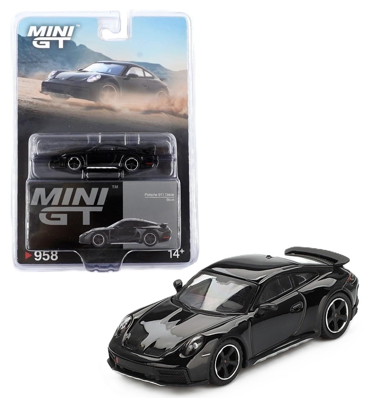 1:64 Diecast Model Car Compatible with Porsche 911 Dakar Black
