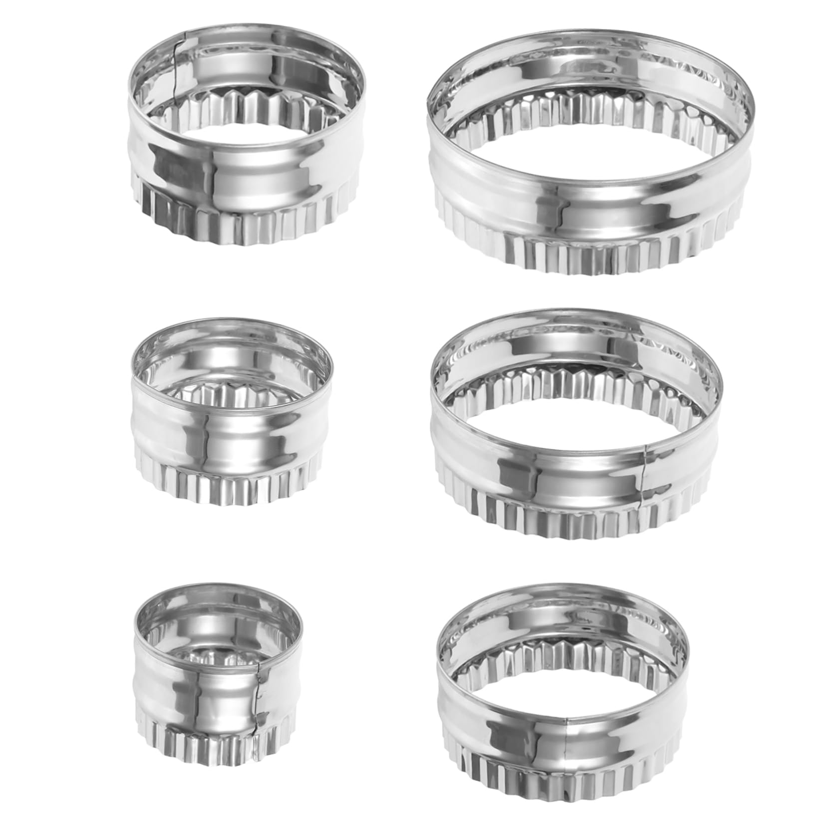BRIGHTFUFU 6Pcs Round Non Stick Stainless Steel Baking Ring Mousse Mold for Cake Decorating and DIY Baking Easy to and Reusable for Mousse and Pastry Creation