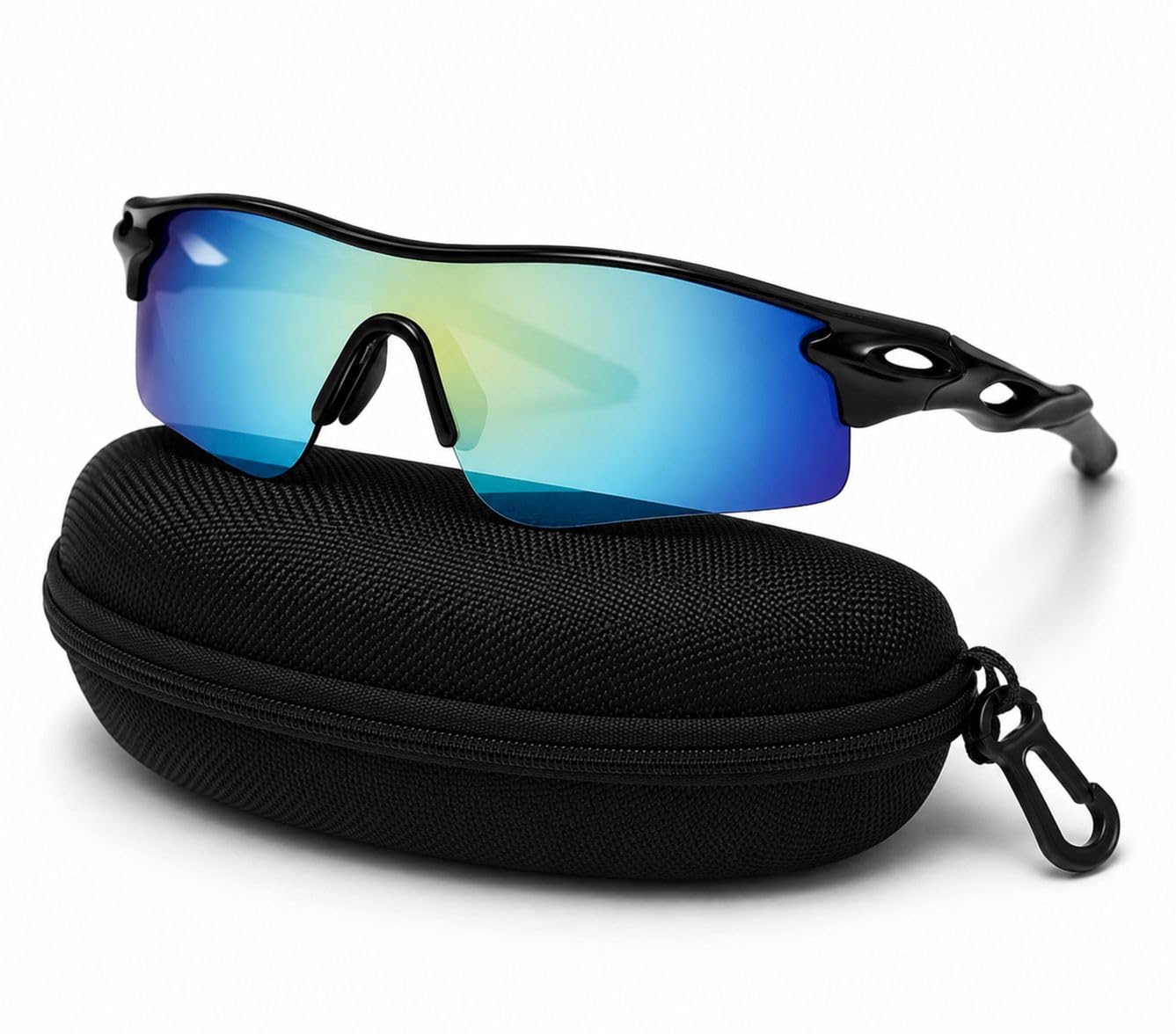 ArrowMax Cricket Sunglasses for Men | UV400 Protected Sports Goggles | Lightweight Cycling Running Riding Sports Eyewear for Outdoor Day Matches & Fielding (BLACK)-image-39