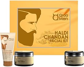Qraa Men Haldi Chandan Kit For Skin Brightening & Lightening For Oil, Acne And Pimple Control (100gm X 3) Pack of 3