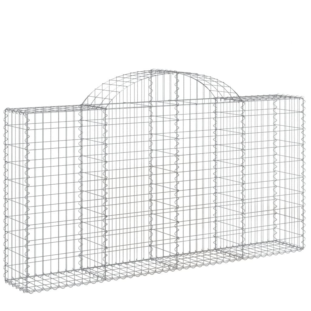 DYRJDJWIDHW Arched Gabion Baskets 12 pcs 200x30x100/120 cm Galvanised Iron Garden Retaining Wall Decorative Sound Insulation Barrier Corrosion Resistant Stone Cage