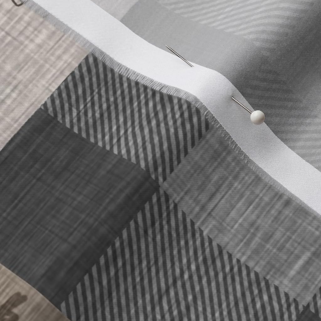 Spoonflower Fabric - Cows Cow Farm Life Quilt Farming Barn Barnyard Cheater Brown Gray Printed on Organic Cotton Sateen Fabric by The Yard - Sewing Quilting Apparel Home Decor