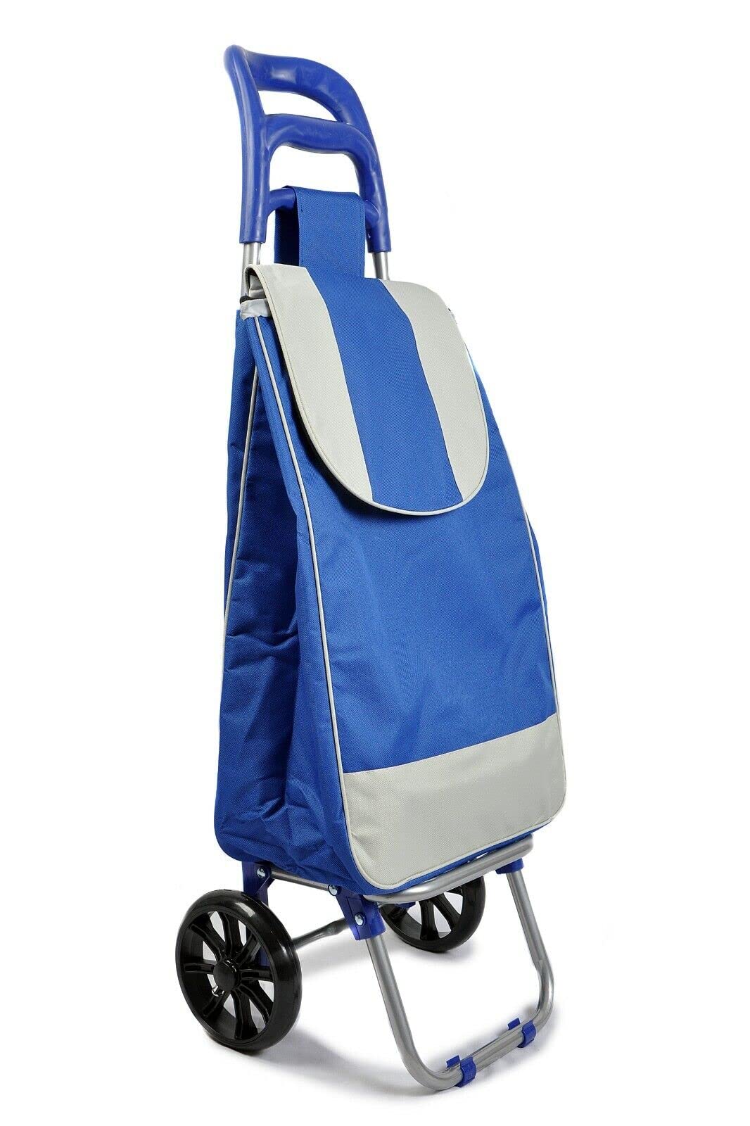 D.i.l Blue D.i.l© Shopping Cart Large Lightweight Folding Trolleys - 2 Wheel - Large Capacity 35L (Blue)