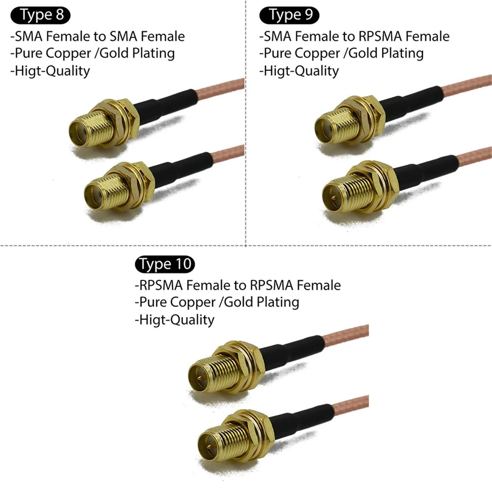 RG316 Câble SMA Mâle Femelle Connecteur Antenne Extension Cavalier Pigtail Adaptateur 1 Pcs (Type 8)