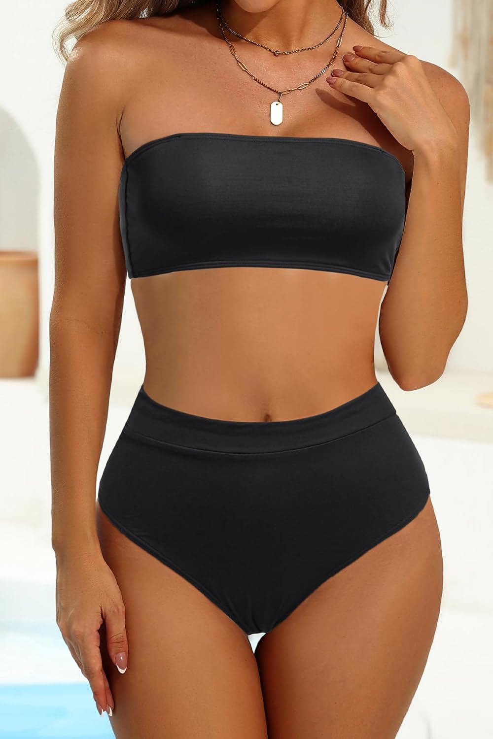 Tempt Me Women Bandeau Bikini Set Strapless Two Piece Sexy Swimsuit High Waisted High Cut Bathing Suits Cheeky Swimwear - Image 4