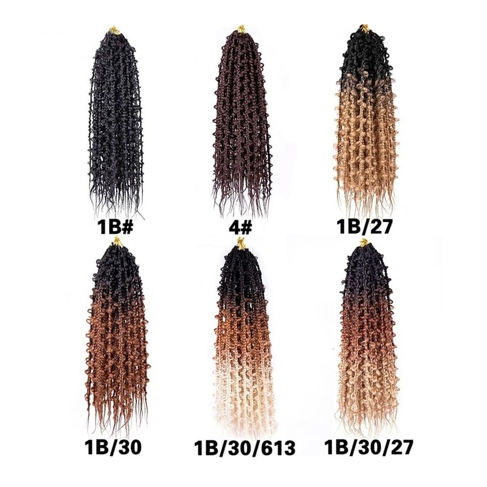 Koński ogon 24-calowe syntetyczne warkoczyki typu box braids, 6 sztuk, gotowe do splatania, szydełkowane(Natural Black+Dark Blonde)