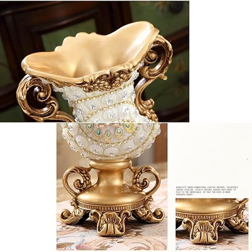 Miniatura 5 de Jarrones de flores grandes elegantes para mesa de cocina, comedor, sala de estar, decoración del hogar, flores europeas retro altas de resina