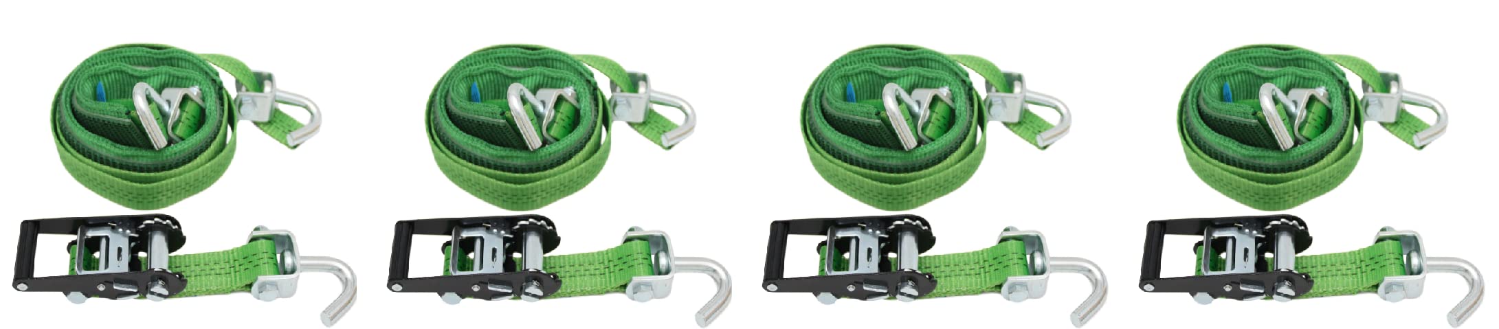 P4U - Correa tensora profesional extrafuerte para automóviles, correa de amarre con trinquete, cinturón de seguridad para el coche, trailer y remolque (4)