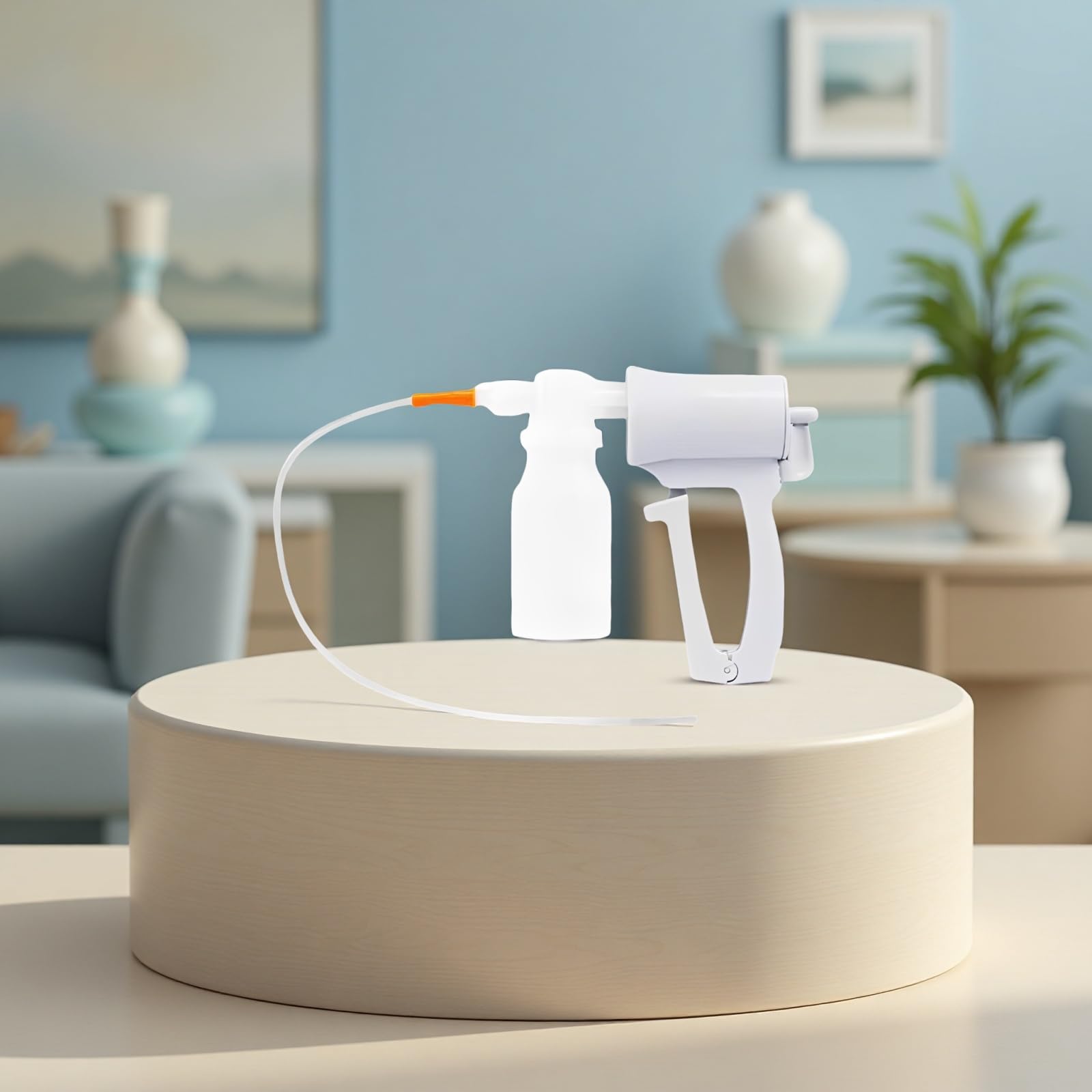 Handbetriebene Sputum-Absaugpumpe, tragbarer Aspirator mit manueller Auslösung, kontrollierte Saugkraft, leicht zu reinigen, kompaktes Design für Zuhause und unterwegs, ohne Strom