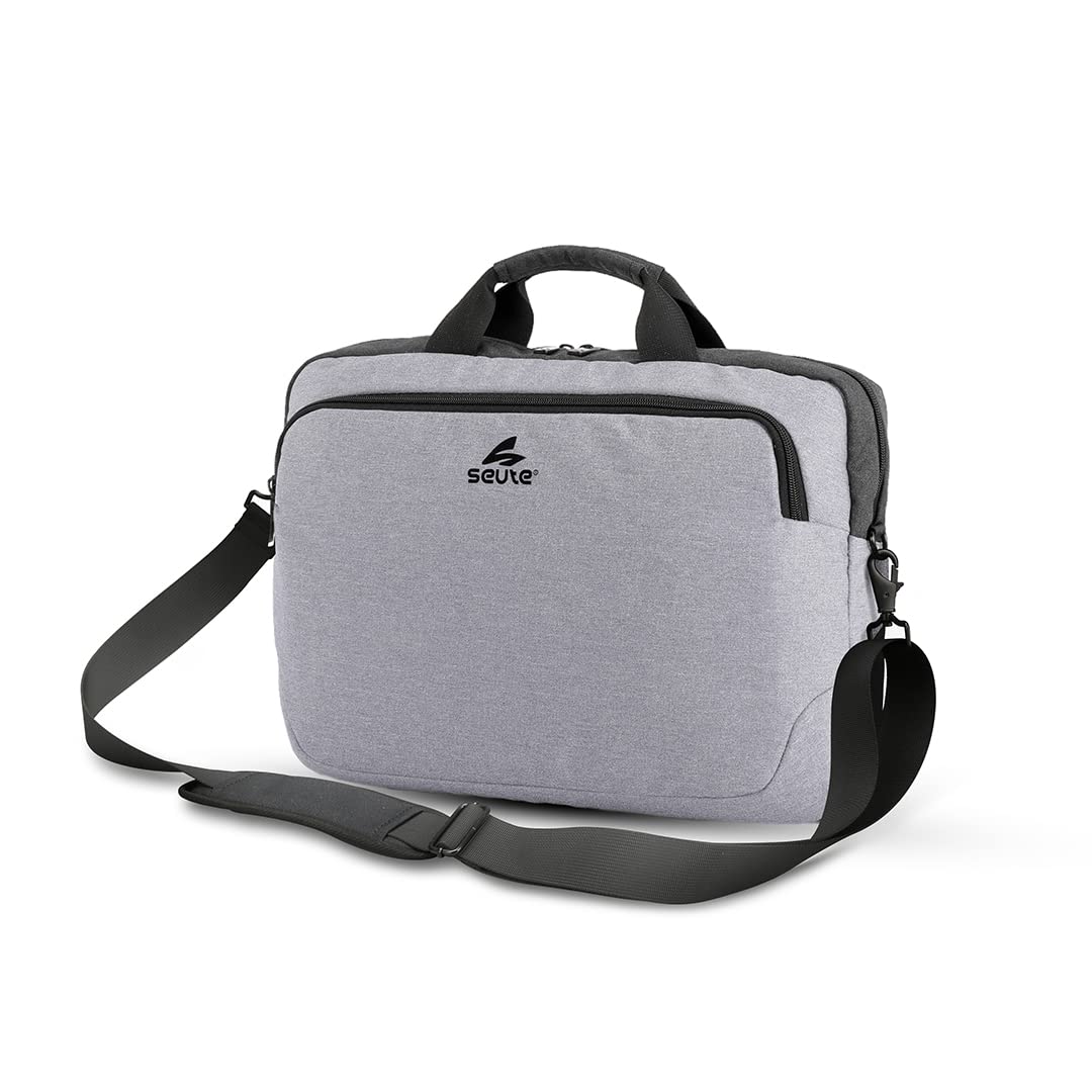 Seute Laptop Messenger Bag | 15.6 inch Laptop Bag for Men and Women | Business Briefcase Bag, Shoulder Bag, Office Bag, Handbag with Straps | Sling Bag for college (Grey) (B0C5JTG6F8) Amazon Price History, Amazon Price Tracker