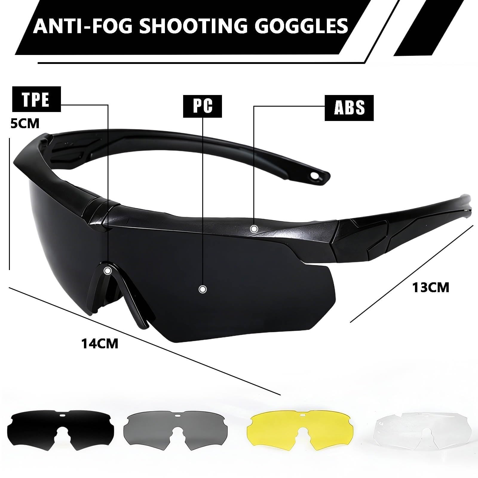 Ensemble Casque Tactique Airsoft Fast avec Casque Communication, Lampes Signalisation Réponse Rapide, Lampe Torche Lunettes Antibuée pour Paintball Cosplay
