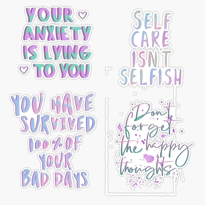 Mental Health Reminders Pack Sticker Vinyl Waterproof Sticker Decal Car Laptop Wall Window Bumper Sticker 5