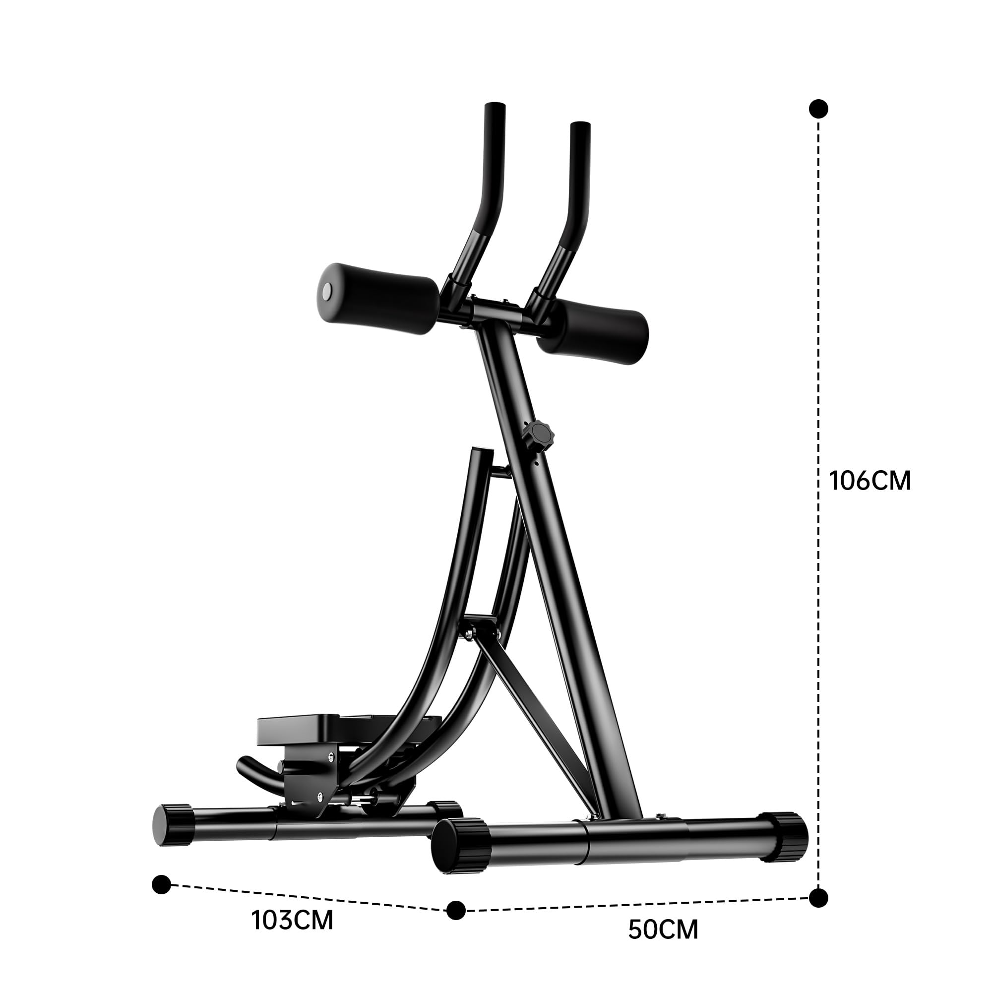 Macchina Addome Pieghevole, Attrezzo Addominali Pancia Piatta, Macchina Addominali Muscolazione con Guida Scorrevole, Attrezzo Sport Casa