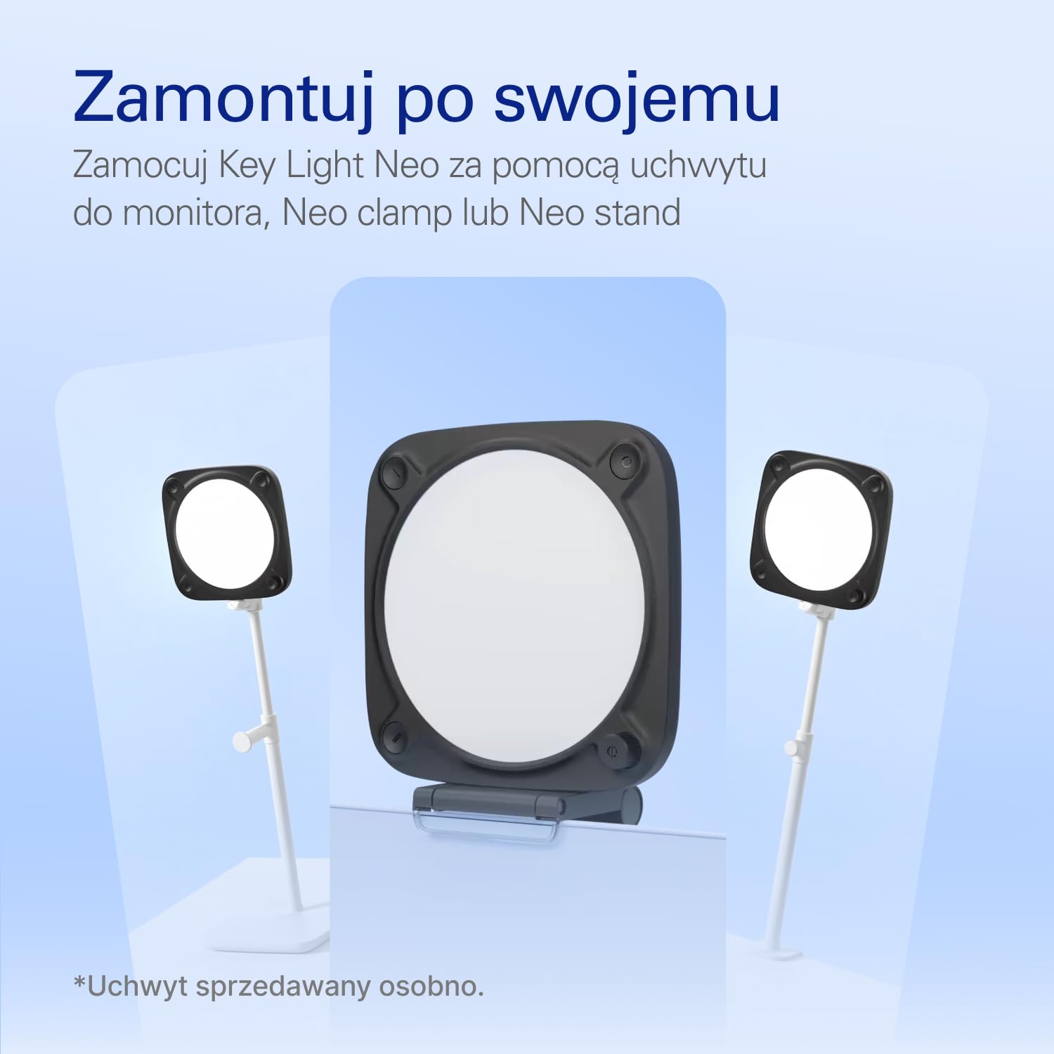 Elgato Key Light Neo (Czarny) – profesjonalne oświetlenie, bez odblasków, regulowane mocowanie, sterowanie ręczne lub Wi-Fi, biuro/transmisja, Teams/Zoom/Slack/Twitch/YouTube – Laptop, PC, Mac | Oświetlenie do wideorozmów i streamingu, Wi-Fi lub onboard,