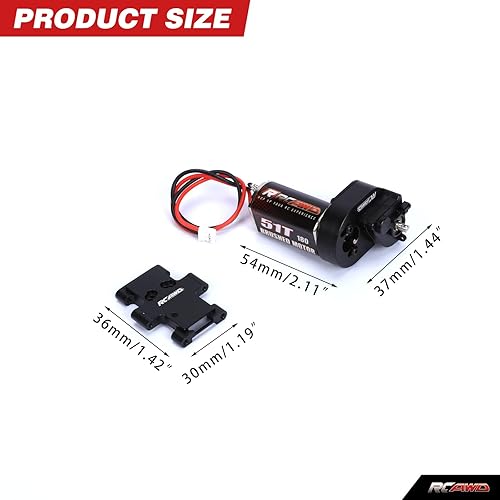Miniatura 9 de RCAWD Transmisión de motor cepillado 180 montada 51T para 118 FMS EAZYRC ROC Hobby Crawlers Actualización Piezas Rojo