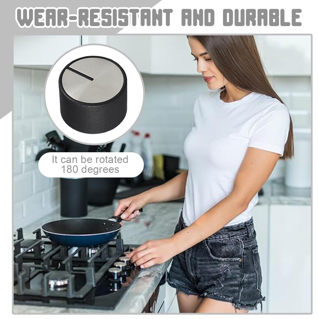 4Piezas Botones de Cocina de Gas Perilla Cocina Mando Universal Cocina Gas Universales 6mm Botones Gas para las Horno,Cocina,Estufa de Gas,Plateado,hornos de cocina,horno,estufa de gas