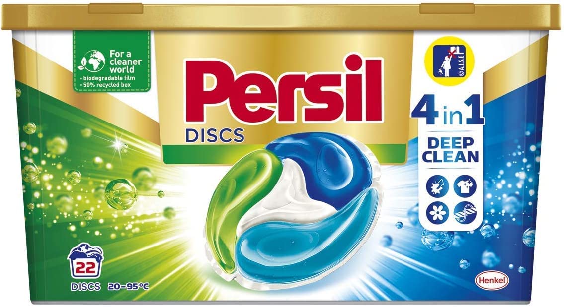 4In1 Discs - Universal (550G - 22 Discs), Pre-Dosed Detergent, 4In1 Power Against Strong Stains, For Extra Brightness, Long-Lasting Freshness And Protection To Fabrics