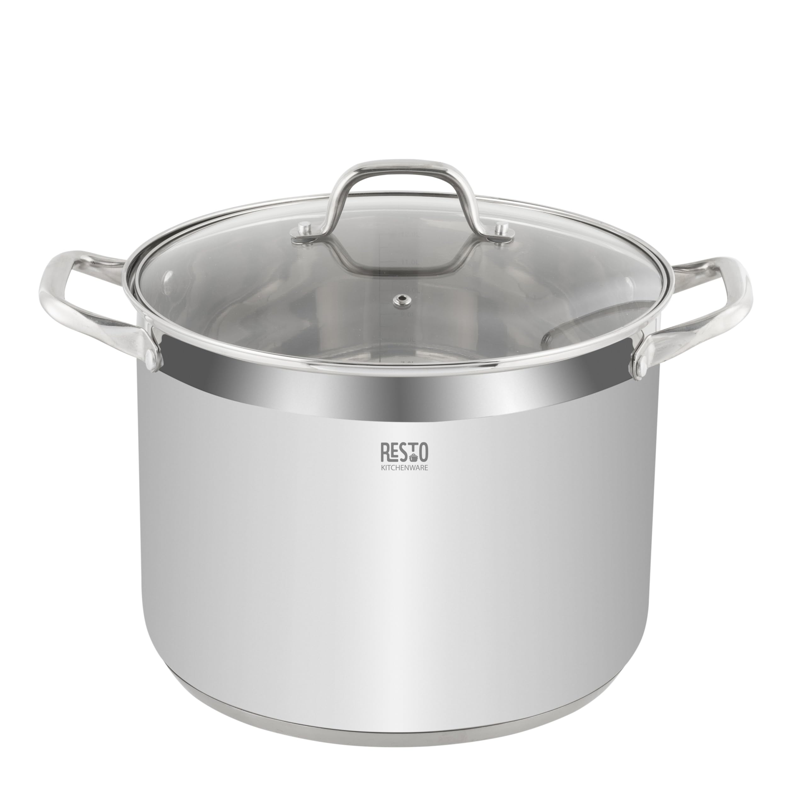 RESTO Garnek ze stali nierdzewnej 28 cm – garnek uniwersalny 13 l – garnek do duszenia z pokrywką – garnek do wszystkich rodzajów kuchenek również indukcyjnych – garnek do gotowania z odporną na