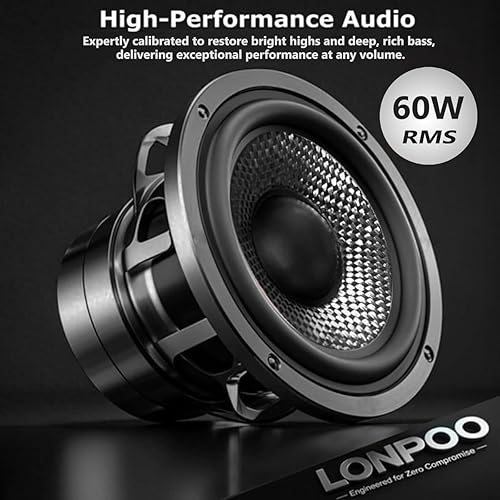 Miniatura 3 de LONPOO Altavoces Bluetooth para repisa, Altavoces con alimentación de 60W con Bluetooth/AUX-in/Óptica/RCA, Woofer de 4" y Tweeter de 1" (Negro)