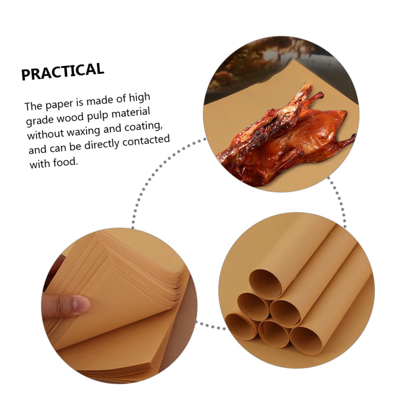 SHOWERORO Papel Para Envolver Alimentos 29x29 Cm 70 g Hojas Resistentes De Alta Densidad Papel Sándwich y Queso Para Cocina y Catering 300 Unidades Uso Alimentario Desechable