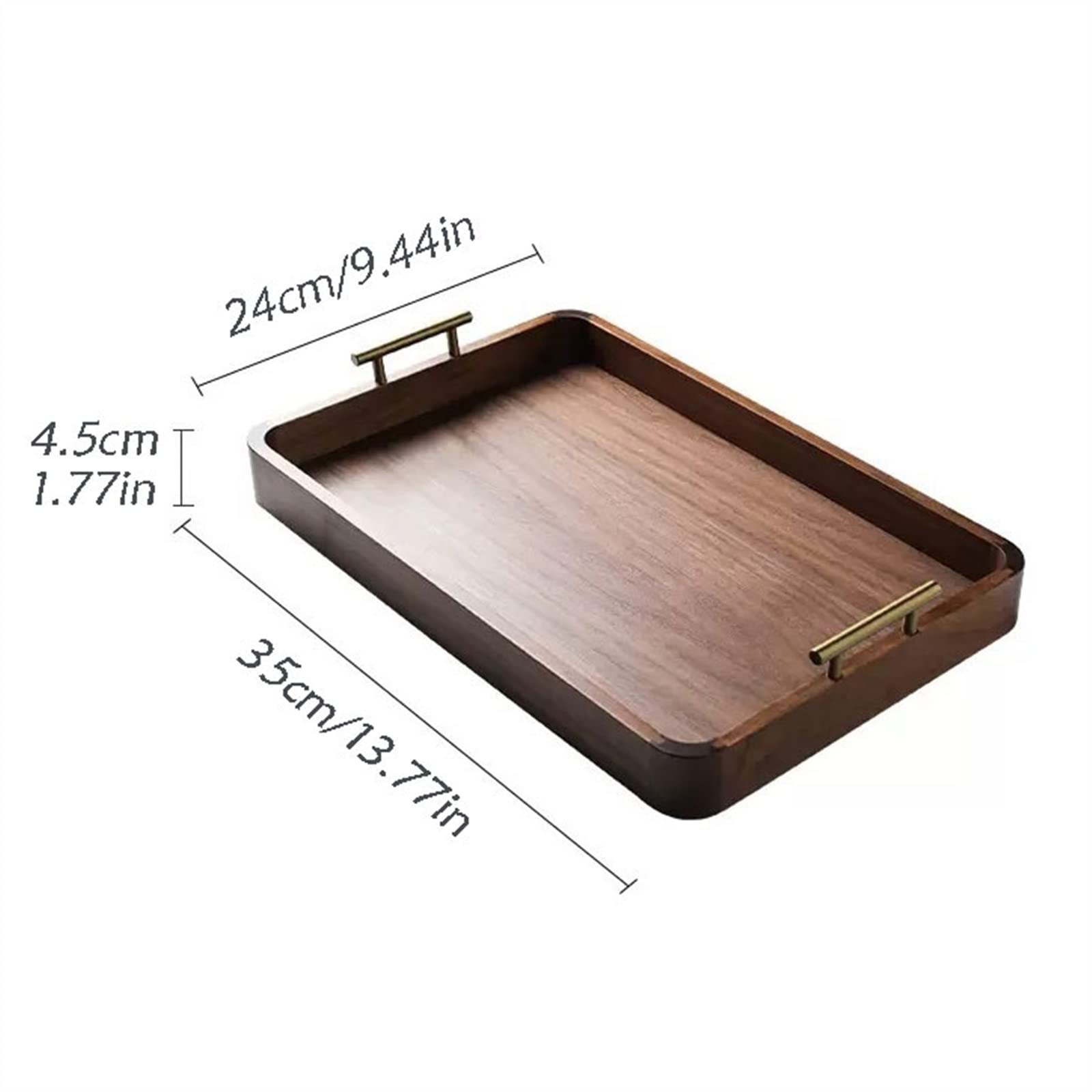 Bandeja Decorativa Moderna De Madera Nogal Servicio Rectangular For El Hogar Platos Pasteles Juegos Té Almacenamiento(S)