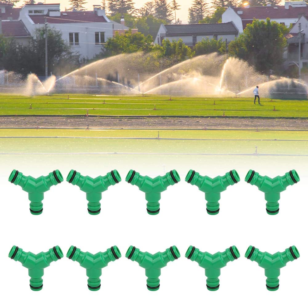 Acoplamiento de manguera de agua de acoplamiento de 3 vías, acoplador de adaptador de conector Y de 10 piezas, adecuado para espacios verdes públicos, jardinería doméstica, antioxidante, resistente