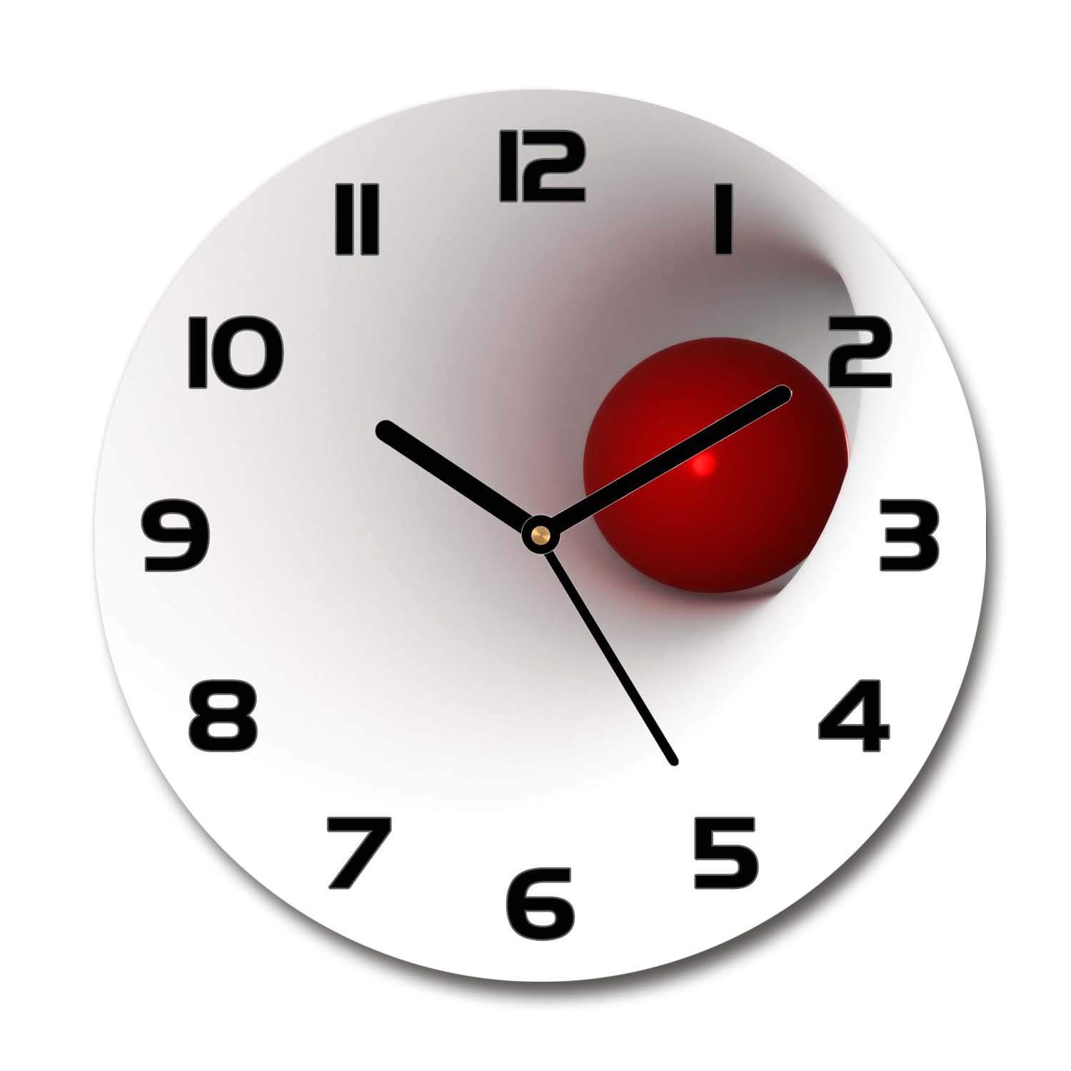 Horloge en verre silencieuse Tulup 60x60cm avec aiguilles noires de précision