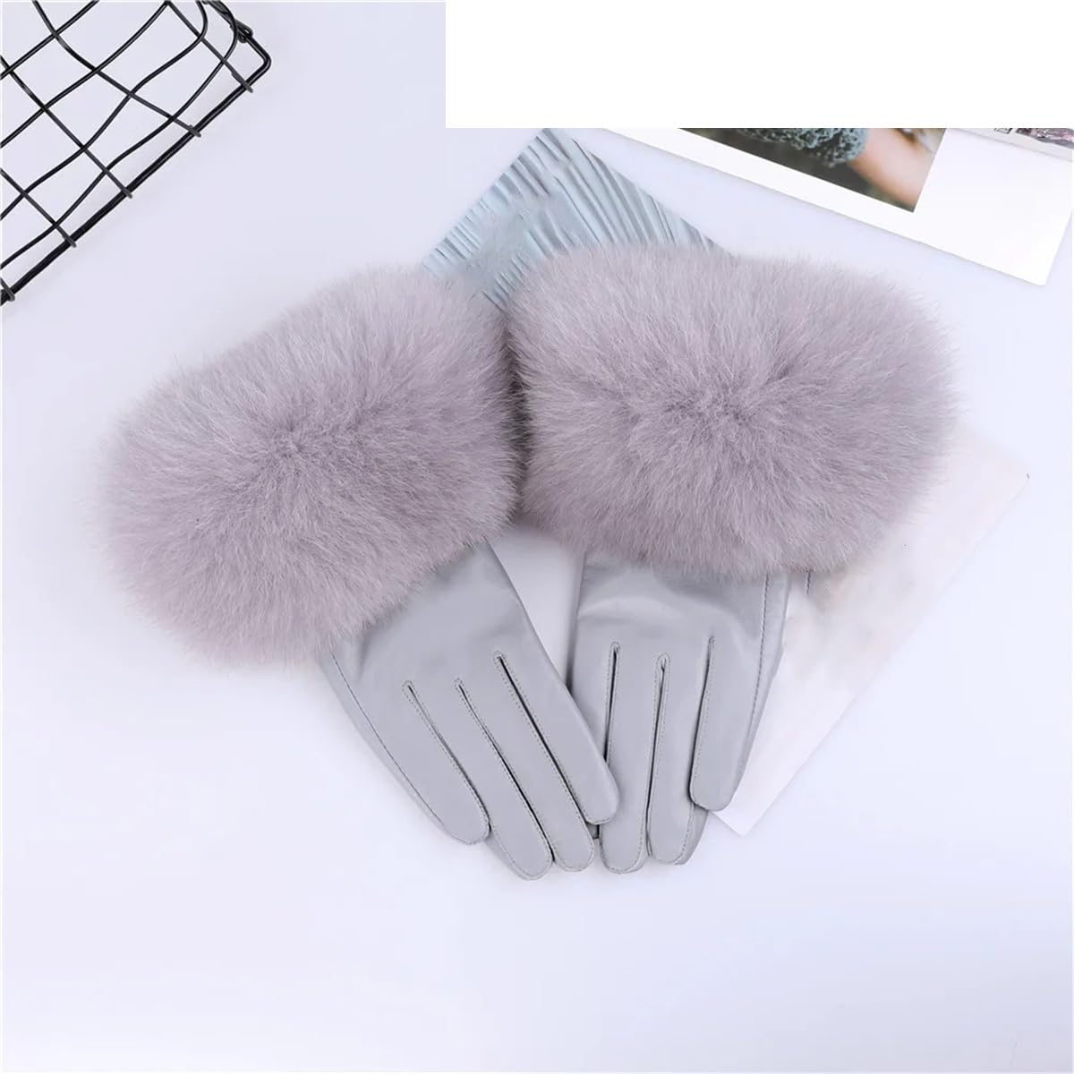 Guantes De Muñeca De Cuero Genuino Para Mujer Guantes De Moda Cálidos De Invierno