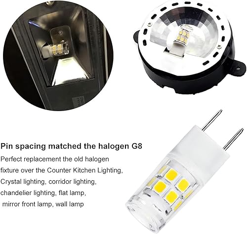 Miniatura 3 de Bombilla LED G8 equivalente a WB25X10019 20W Bombilla halógena de 20 W de repuesto para microondas GESamsung, 120 V luz blanca diurna 6000K (paquete