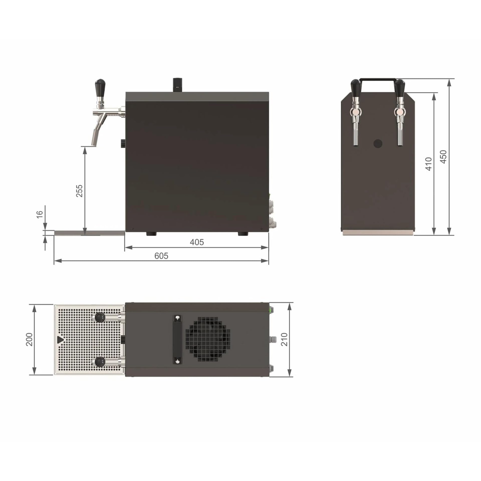 Set Completo erogatore Birra Stream 50 con raffreddatore a Secco 2 Linee 50 l/h per fusti Type G e Type D