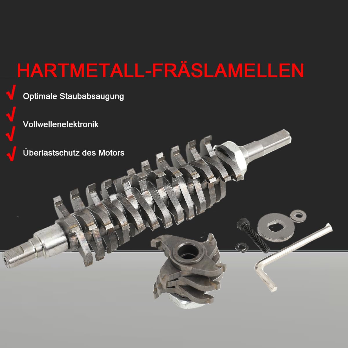 Hartmetall Fräslamellen Walzenfräse Ersatzklinge für Betonschleifer Wandhobelung Legierter Stahl 24 Klinge 12cm Hobellänge, für Weichen Oberflächen Putz Altanstriche Tapeten Fliesenkleber