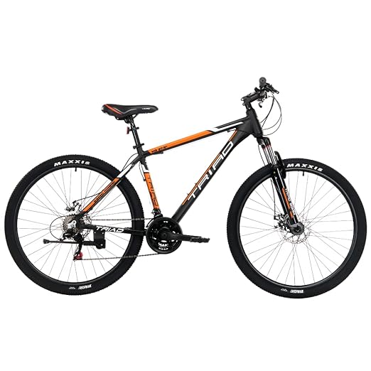 Triad M3 27.5T 21 Speed - Fully Fitted Mountain Bicycle (Matte Black) - 2 Year Frame & Fork Warranty (No-Cost EMI Available) for Unisex Adult , 18 Inch Frame, Rear;Front