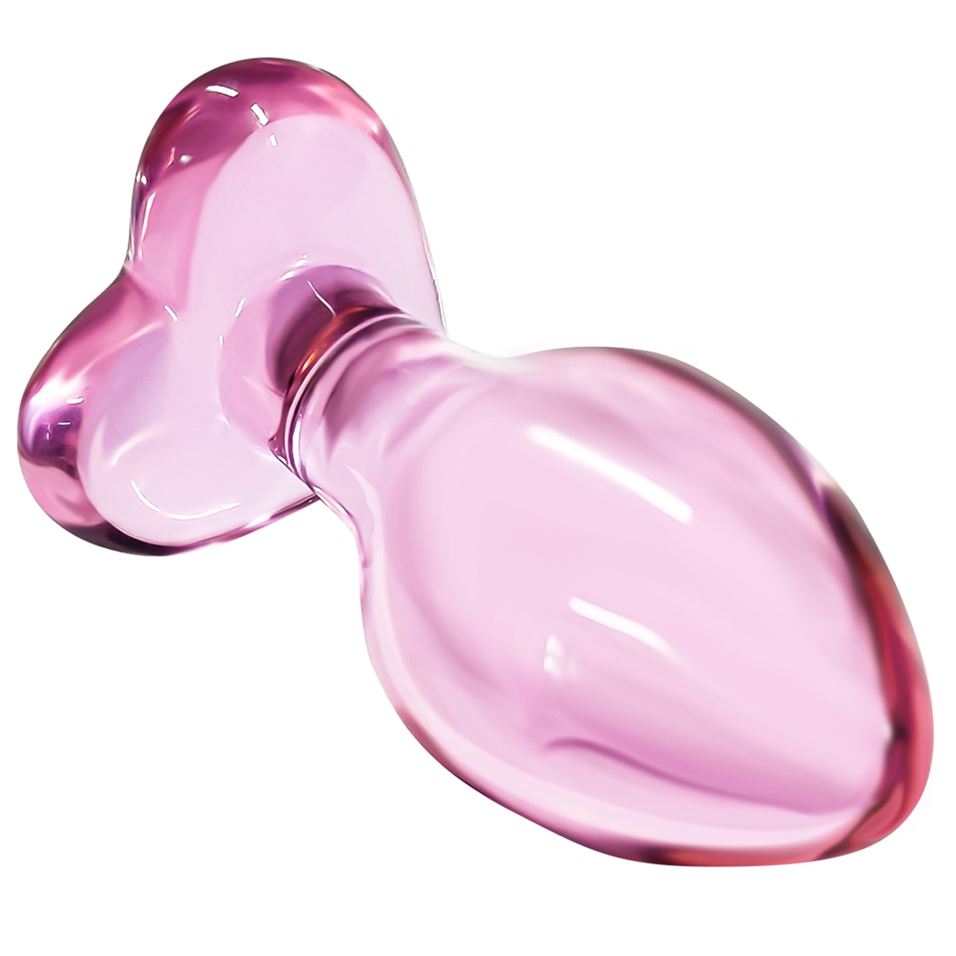 Crystal Glass Butt Plug,Mini Pink Glass Anal Plug, Anal Masturbation Plug for Men Women Gay and Couples