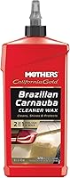 Mothers California Gold Brazilian Carnauba Cleaner Wax 16oz - One-Step Cleaner Wax for Oxidation Removal, Swirl-Free Shine & Protection (05701)