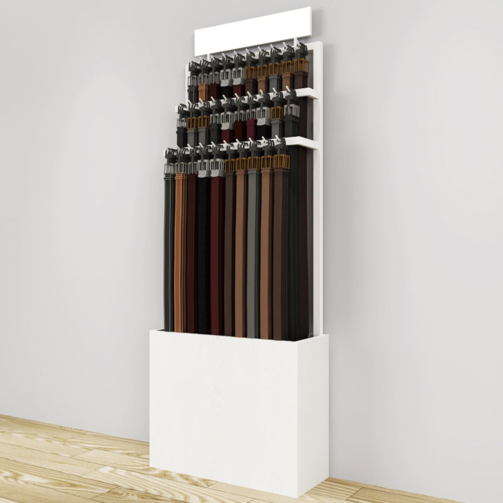 Estantes de exhibición de Cinturones de pie para Venta minorista, Ganchos Colgantes para Tiendas de Ropa, Organizador de Cinturones, Bufandas, chales, Bolsos, j,B-60x25x165CM